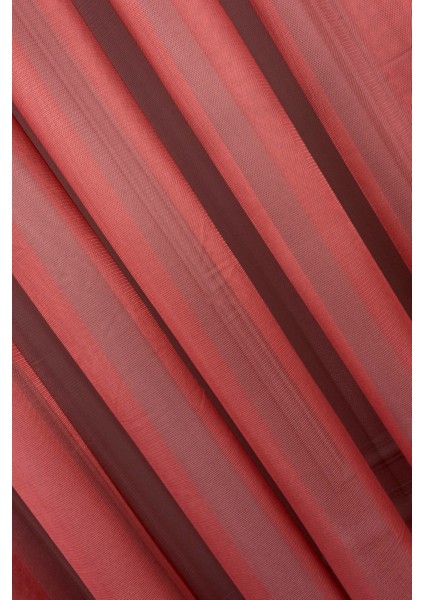 Taç Bordo Düz Renk, 1/3 Sık Pile Tül Perde Tek Kanat - 340 x 260 cm indirimleri