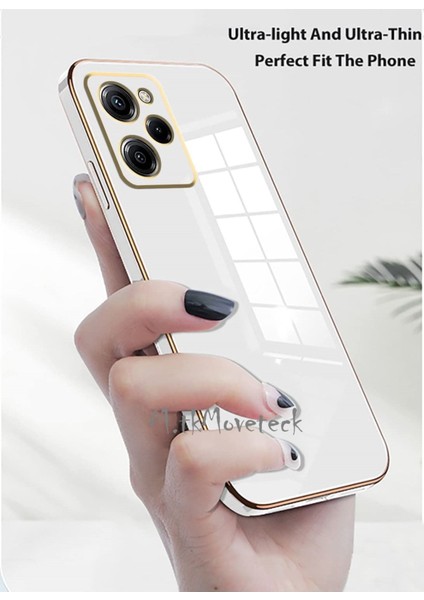 MTK Moveteck Xiaomi Poco X5 Pro 5g Uyumlu Kılıf Kamera Lens Korumalı Parlak Gold Altın Kenarlı Yumuşak Silikon Kapak fiyatları