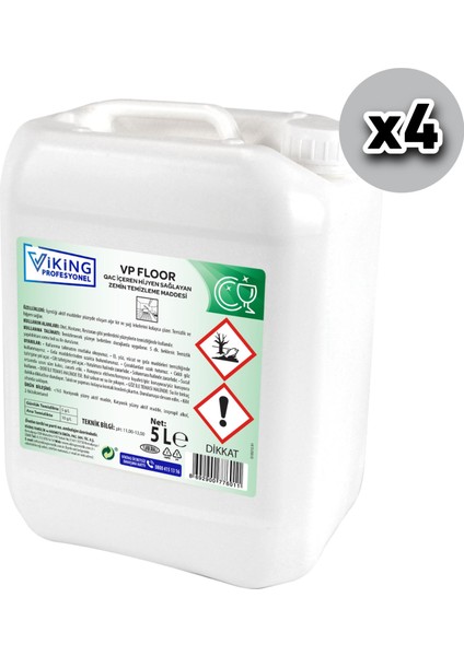 Vp Floor Qac Bazlı Yüzey Dezenfektanı 5 L 4 Adet (1 Koli)