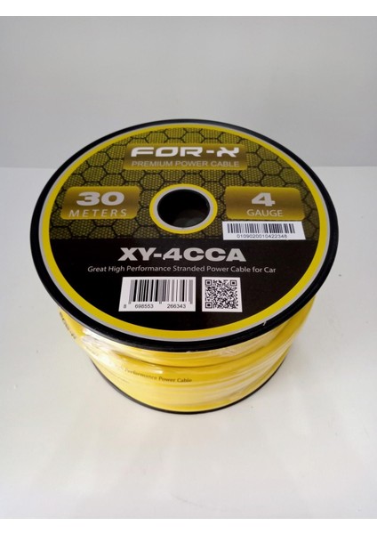 Amfi Tesisat Güç Kablosu 4ga - Xy-4 Cca Oto Anfi 4ga Power Kablosu - 5 Metre fiyatları