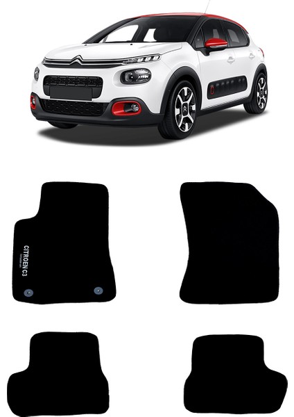 Citroen C3 2016 Sonrası Halı Paspas Siyah