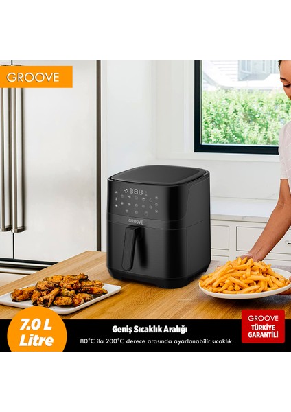 Max Xxl 7l 1800W Wifi Smart Airfryer Air Fryer Yağsız Sıcak Hava Fritözü