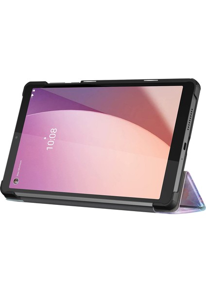 Xfashion Lenovo Desen Baskı Tablet Kılıfı M8 Gen 4 TB-300FU Üçlü Stand Tablet Pu Deri Kapak (Yurt Dışından)