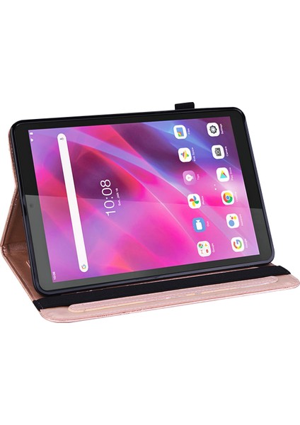 Xfashion Lenovo Sekmesi M8 Gen 4 Pu Deri Tablet Stand Çiçek Çiçek Baskı Cüzdan Tablet Kapağı (Yurt Dışından)