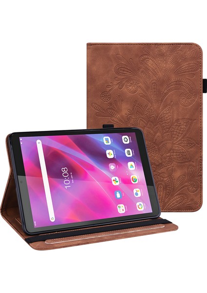 Lenovo Sekmesi M8 Gen 4 Pu Deri Tablet Stand Çiçek Çiçek Baskı Cüzdan Tablet Kapağı (Yurt Dışından)