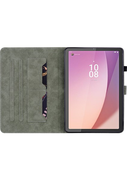 Lenovo Için Pu Deri Kılıf M9 Sevimli Kaplan Desen Tablet Stand / Kart Tutucu ile Koruyucu Kovan (Yurt Dışından)