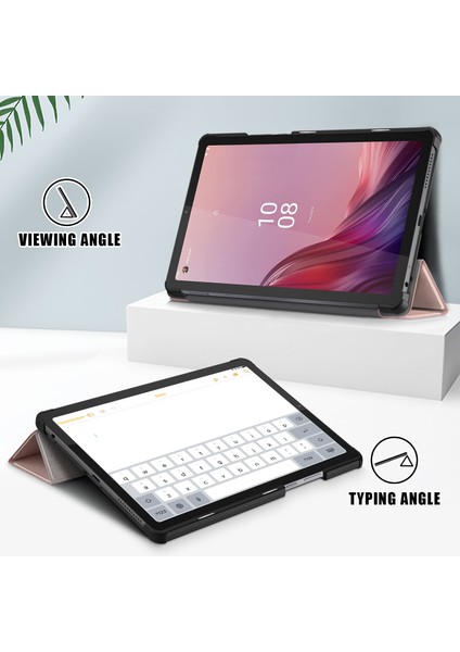 Xfashion Lenovo Tab M9 TB-310FU Için Üç Katlı Stand Tablet Kılıf (Yurt Dışından)