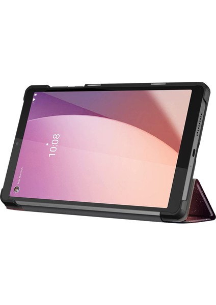 Xfashion Lenovo Desen Baskı Tablet Kılıfı M8 Gen 4 TB-300FU Üçlü Stand Tablet Pu Deri Kapak (Yurt Dışından)