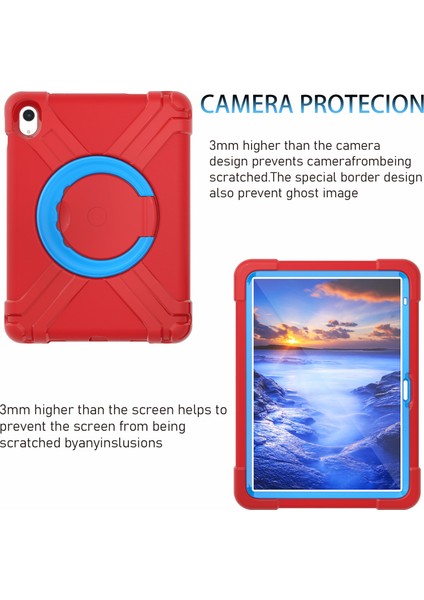 Apple Pad 10.9 (2022) 360 Derecelik Rotasyon Kickstand Tablet Kapağı Askeri Damla Önleyici Koruma Pc + Tpu Kasası (Yurt Dışından) modelleri
