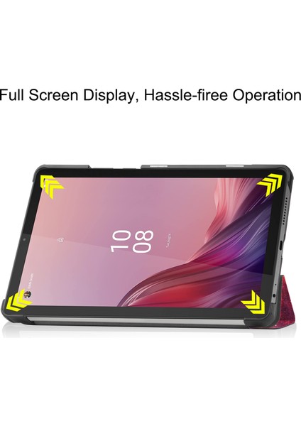 Xfashion Üçlü Stand Tablet Kılıfı Lenovo Tab M9 Desen Baskı Pu Deri + Pc Koruyucu Kapak (Yurt Dışından)