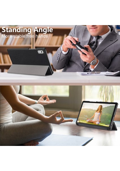 Lenovo Tab M9 TB-310FU Için Üç Katlı Stand Tablet Kılıf (Yurt Dışından)
