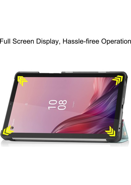 Xfashion Üçlü Stand Tablet Kılıfı Lenovo Tab M9 Desen Baskı Pu Deri + Pc Koruyucu Kapak (Yurt Dışından)