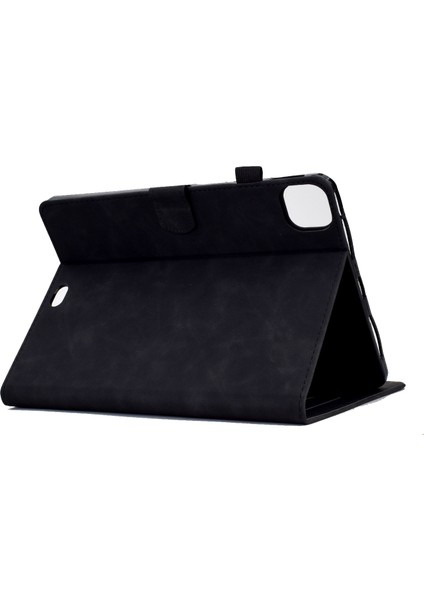 Apple Pad Pro 11-Inç (2018) / (2020) / (2021) / (2022) / Hava (2020) / (2022) Dikişli Deri Kasa Kelebek Çiçek Deseni, Kart Tutucu Standı ile Anti-Fall Tablet Kapağı (Yurt Dışından)