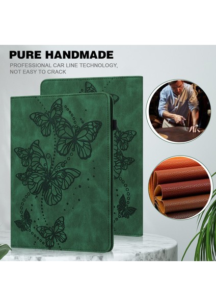 Lenovo Tab M8 Gen 4 Tablet Deri Kılıf Kelebek Basılı Kart Tutucu Stand Tablet Kapak (Yurt Dışından)
