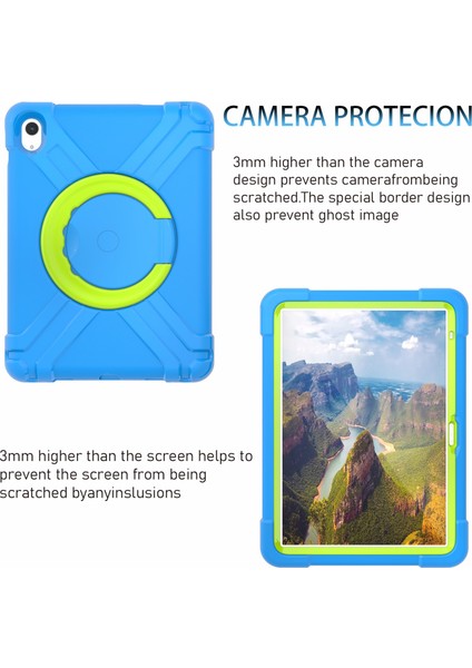 Apple Pad 10.9 (2022) 360 Derecelik Rotasyon Kickstand Tablet Kapağı Askeri Damla Önleyici Koruma Pc + Tpu Kasası (Yurt Dışından)
