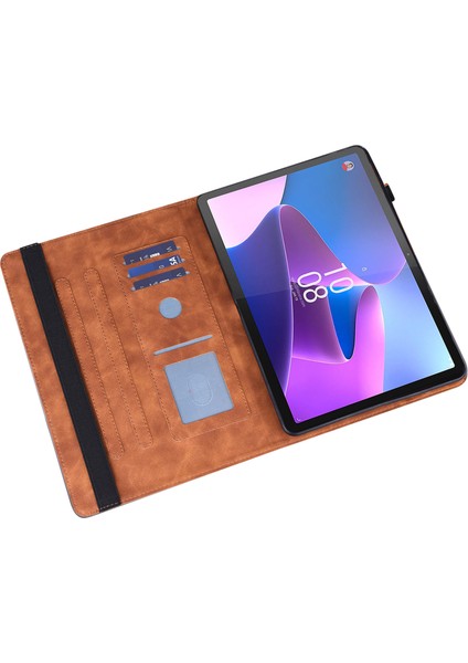 Lenovo Sekmesi M8 Gen 4 Çiçek Baskı Tablet Koruyucu Kabuk Pu Deri Deri Anti Dalgalı Stand Kart Kart Yuvaları (Yurt Dışından) indirimleri