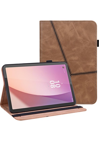 Xfashion Lenovo Tab M9 Için Flip Kitap Stand Kapağı, Pu Deri Hattı Kart Yuvaları ile Baskılı Tablet Kılıfı (Yurt Dışından)