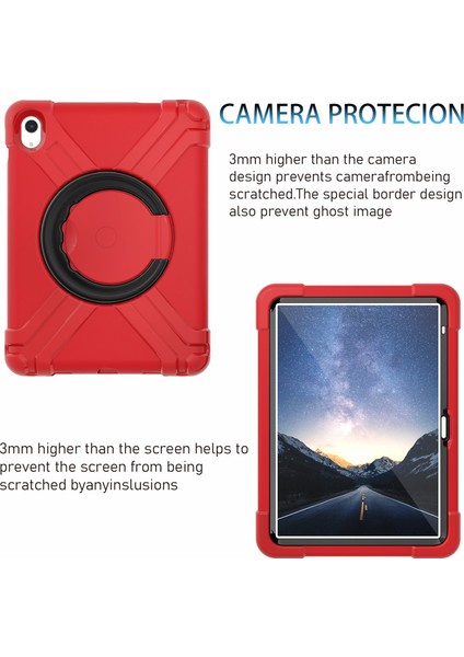 Apple Pad 10.9 (2022) 360 Derecelik Rotasyon Kickstand Tablet Kapağı Askeri Damla Önleyici Koruma Pc + Tpu Kasası (Yurt Dışından)
