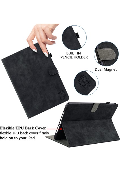 Lenovo Tab M8 Gen 4 Pu Deri Tablet Kılıf Sevimli Kaplan Desen Kartı Tutucu Tablet Stand Kapağı (Yurt Dışından)