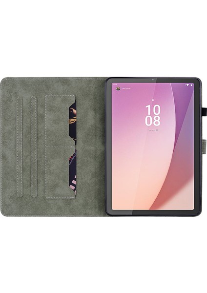 Lenovo Tab M8 Gen 4 Pu Deri Tablet Kılıf Sevimli Kaplan Desen Kartı Tutucu Tablet Stand Kapağı (Yurt Dışından)