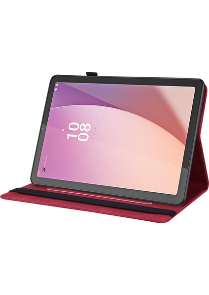 Lenovo Tab M8 Gen 4 Stand Deri Tablet Kılıfı Baskılı Kelebek Çiçek Kart Tutucu Tablet Kapak (Yurt Dışından)