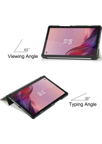 Xfashion Üçlü Stand Tablet Kılıfı Lenovo Tab M9 Desen Baskı Pu Deri + Pc Koruyucu Kapak (Yurt Dışından)