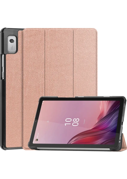 Xfashion Lenovo Tab M9 Çizgiye Dönüş Pu Deri Tablet Kılıf Üçlü Stand Koruyucu Kapak (Yurt Dışından)