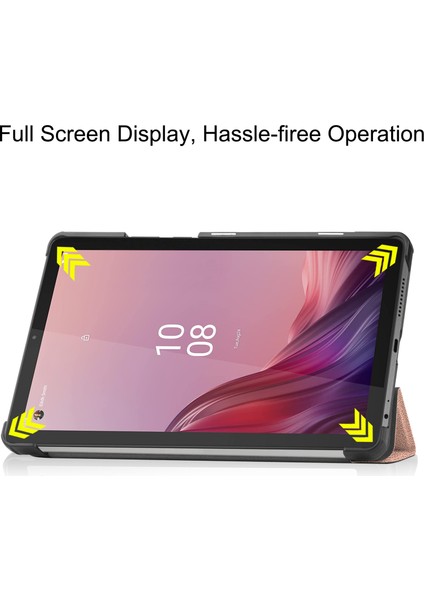 Xfashion Lenovo Tab M9 Çizgiye Dönüş Pu Deri Tablet Kılıf Üçlü Stand Koruyucu Kapak (Yurt Dışından)