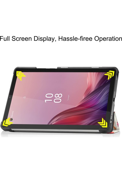 Xfashion Üçlü Stand Tablet Kılıfı Lenovo Tab M9 Desen Baskı Pu Deri + Pc Koruyucu Kapak (Yurt Dışından)