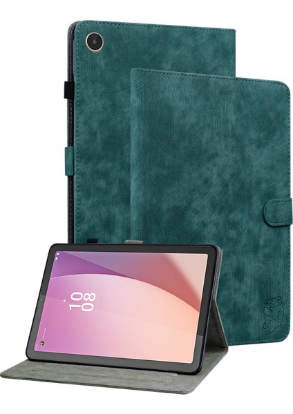 Lenovo Tab M8 Gen 4 Pu Deri Tablet Kılıf Sevimli Kaplan Desen Kartı Tutucu Tablet Stand Kapağı (Yurt Dışından)