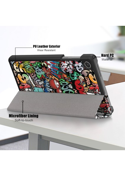 Lenovo Desen Baskı Tablet Kılıfı M8 Gen 4 TB-300FU Üçlü Stand Tablet Pu Deri Kapak (Yurt Dışından) indirimleri
