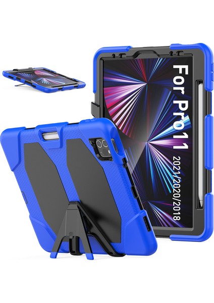 Apple Pad Pro 11 (2022) / (2021) / (2020) / (2018) / (2022) / (2020) Koruyucu Kılıf Anti-Drop Pc + Silikon Kılıf Koruma Kickstand Tablet Kapak (Yurt Dışından)