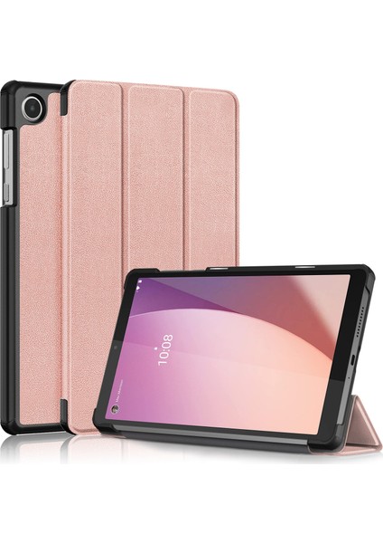 Xfashion Lenovo Tab M8 Gen 4 TB-300FU Üçlü Stand Söküslü Renkli Pu Deri Tablet Kapak (Yurt Dışından)