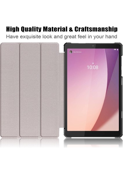 Xfashion Lenovo Tab M8 Gen 4 TB-300FU Üçlü Stand Söküslü Renkli Pu Deri Tablet Kapak (Yurt Dışından)