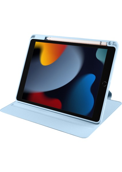 Apple Pad 10.2 (2021) / (2020) / (2019) Akıllı Tablet Kılıf Pu Deri + Akrilik Döner Kickstand Cover (Yurt Dışından) modelleri
