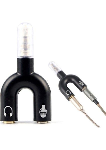 Moda Kulaklık Mikrofon Çoklayıcı 3.5 mm Splitter Switch Stereo Dönüştürücü