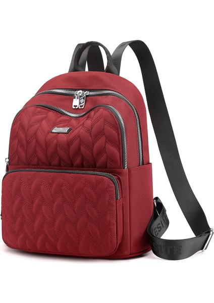 Oxford Kumaş Sırt Çantası Rhombus Nakış Ipliği Rahat Kanvas Seyahat Çantası (Yurt Dışından)