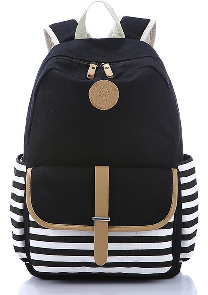 Kızlar ve Kızlar Okul Çantası Çizgili Baskı Sırt Çantası Öğle Yemeği Çantası (Yurt Dışından)