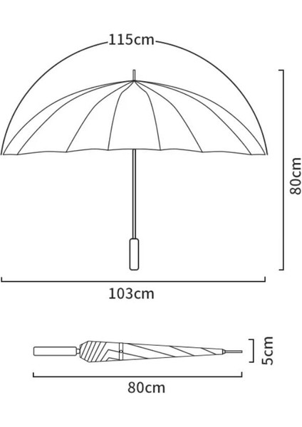 24 Fiber Kemik Uzun Saplı Şemsiye Kalın Şemsiye Bezi Otomatik Tip (Yurt Dışından)