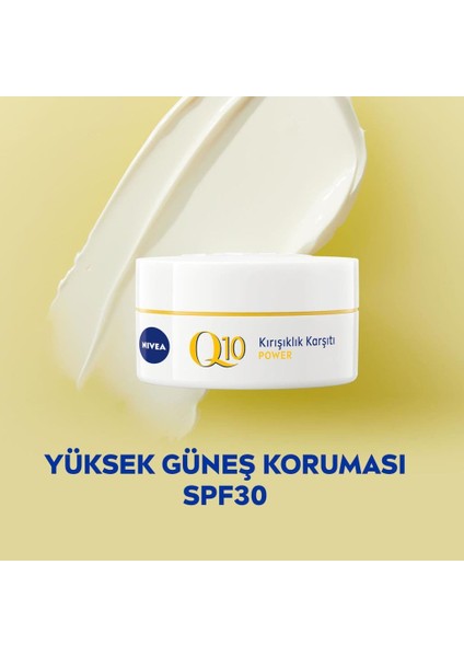 NIVEA Q10 Nemlendirici Gündüz Bakım Kremi 50 ml, SPF30 Yüksek Güneş Koruması, Nemlendirici Gece Kremi 50 ml, Göz Bakım Kremi 15 ml ve Anında Etkili Cilt Serumu 15ml, Cilt Bakım Seti