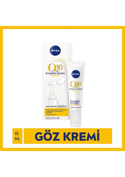 NIVEA Q10 Nemlendirici Gündüz Bakım Kremi 50 ml, SPF30 Yüksek Güneş Koruması, Nemlendirici Gece Kremi 50 ml, Göz Bakım Kremi 15 ml ve Anında Etkili Cilt Serumu 15ml, Cilt Bakım Seti