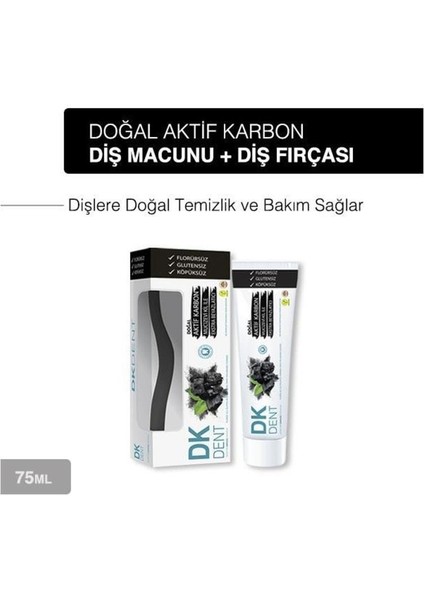 Dkdent Aktif Karbon & Kil Diş Macunu 75 ml (Diş Fırçası Hediyeli) fırsatları