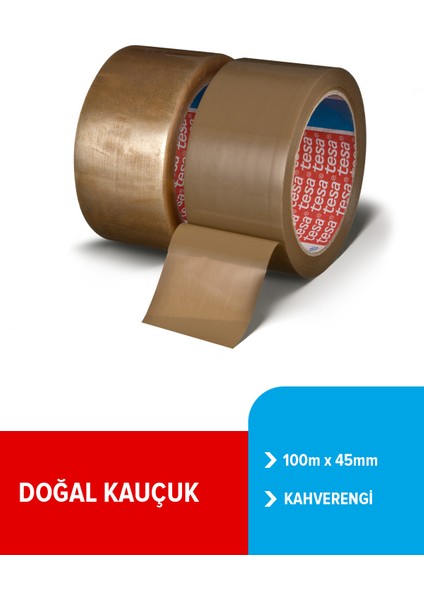 Doğal Kauçuk Koli Bandı 45 mm x 100 M Taba