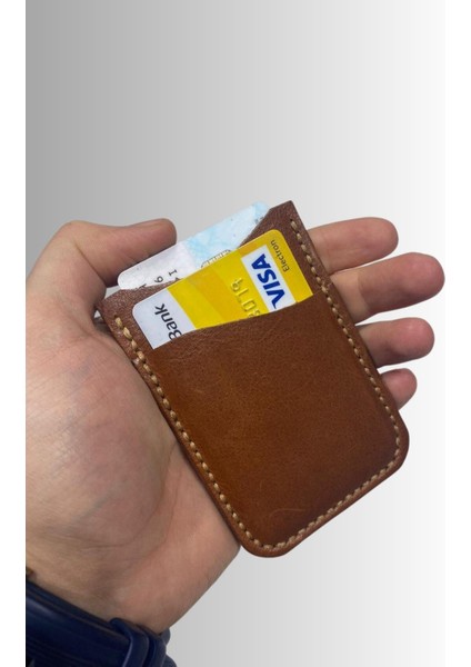 El Yapımı Hakiki Deri Avuç İçi Dikey Kartlık modelleri