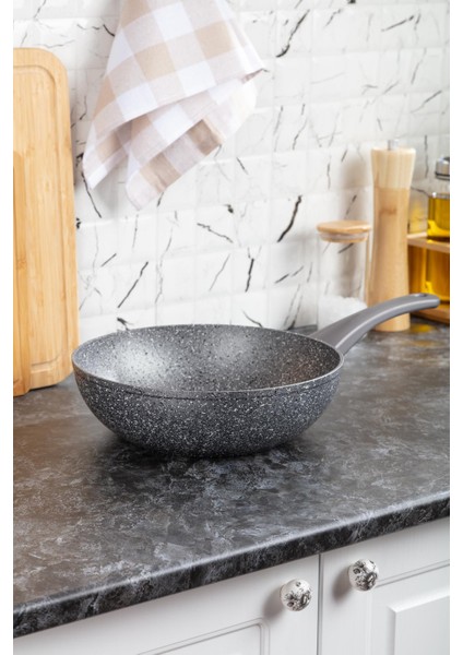 Pietra - 28 cm Granit Wok Tava