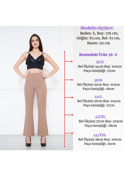 Kadın Ispanyol Paça Ithal Kumaş Pantolon