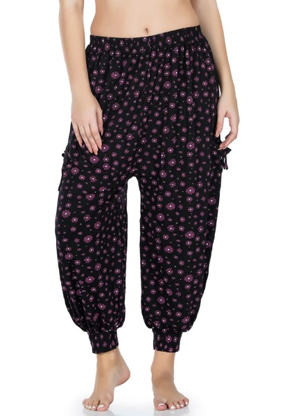 Derya Kurşun Desenli Manşetli Şalvar D03