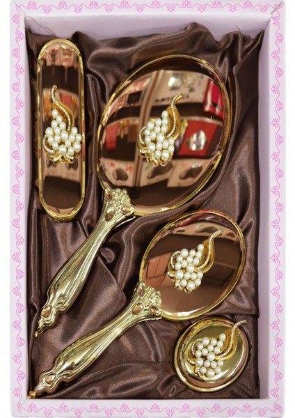 Gold Gelin Ayna Tarak Seti