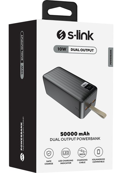 G501 50000MAH 2*usb+Type-C+Micro Siyah LCD Taşınabilir Pil Şarj Cihazı Powerbank