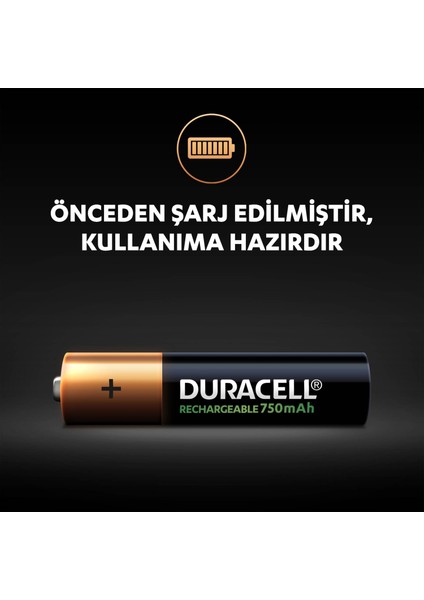 Şarj Edilebilir AAA 750 mAh Piller 4'lü